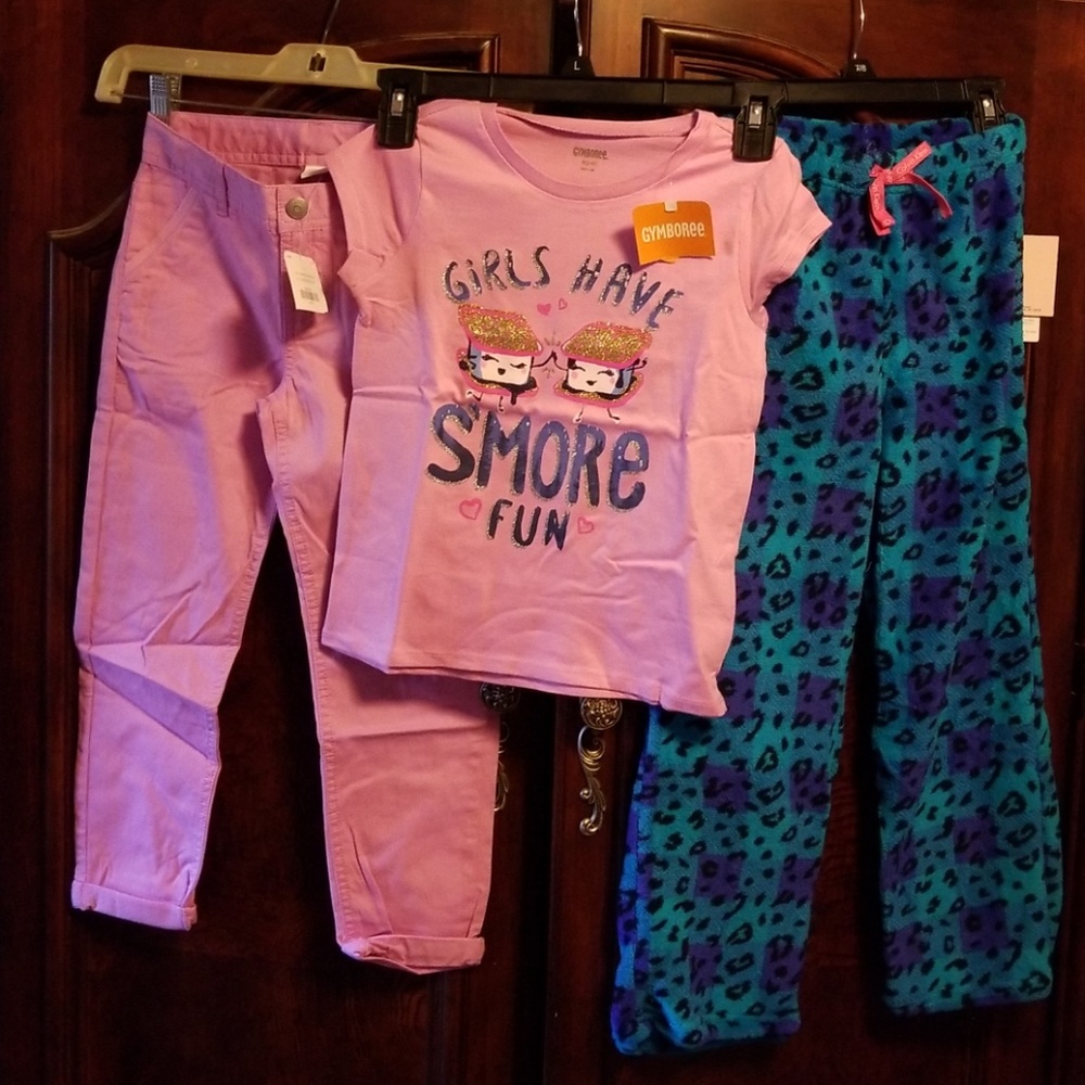 NWT 3 Pieces Girls Gymboree Pants and Shirt and Ca